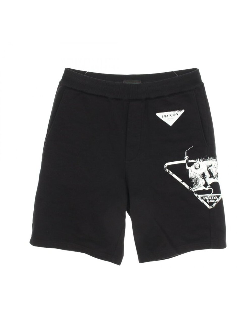 Prada Pants Logo Print Cotton Shorts